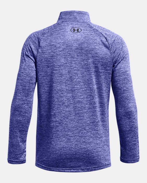 Jongensshirt UA Tech™ 2.0 met korte rits en lange mouwen, Purple, pdpMainDesktop image number 1